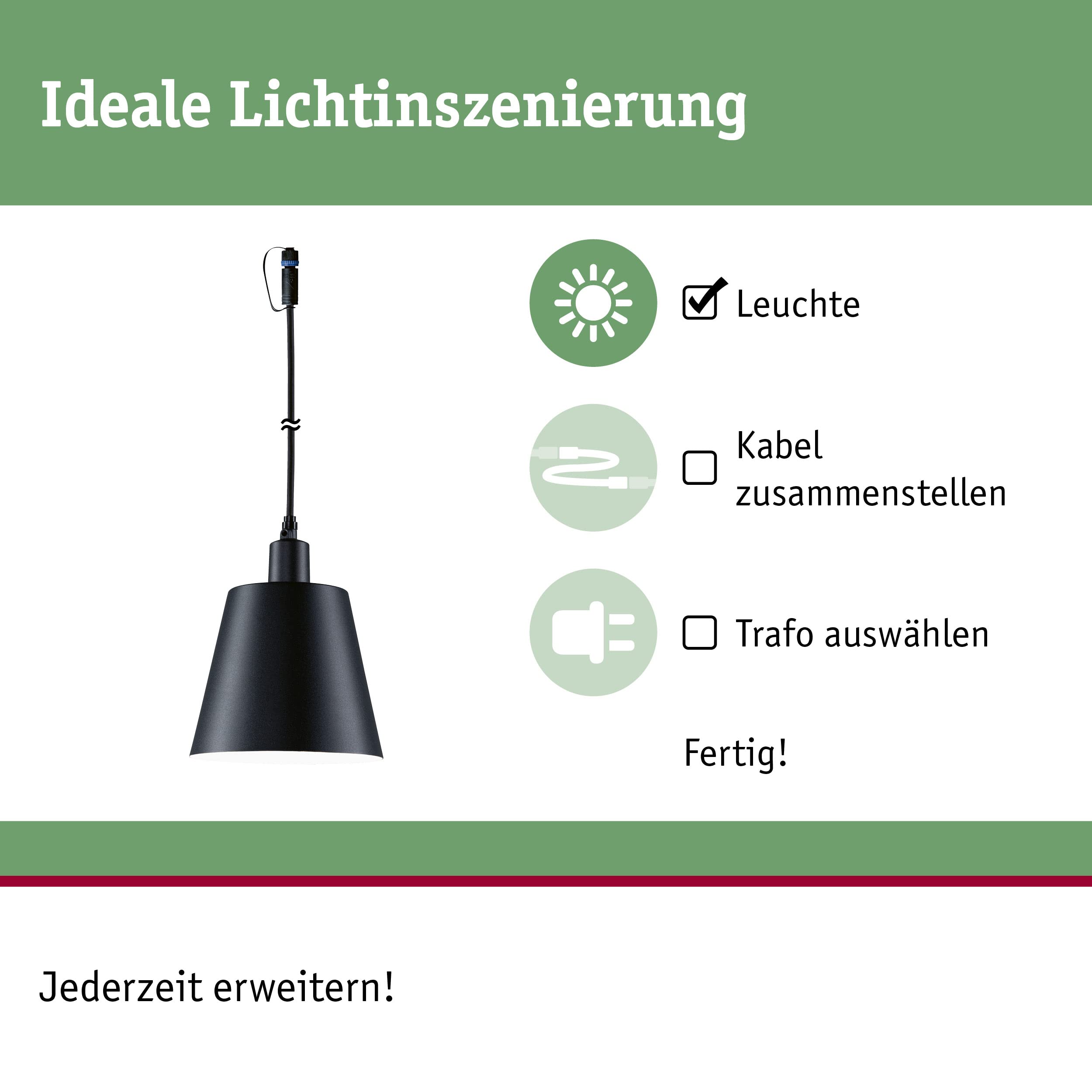 Paulmann Plug & Shine 93104 Pendelleuchte Kofia anthrazit