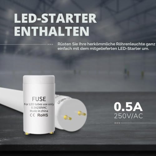 Hoftronic LED Röhre 60cm 9W T8 G13 Tageslichtweiß flimmerfrei