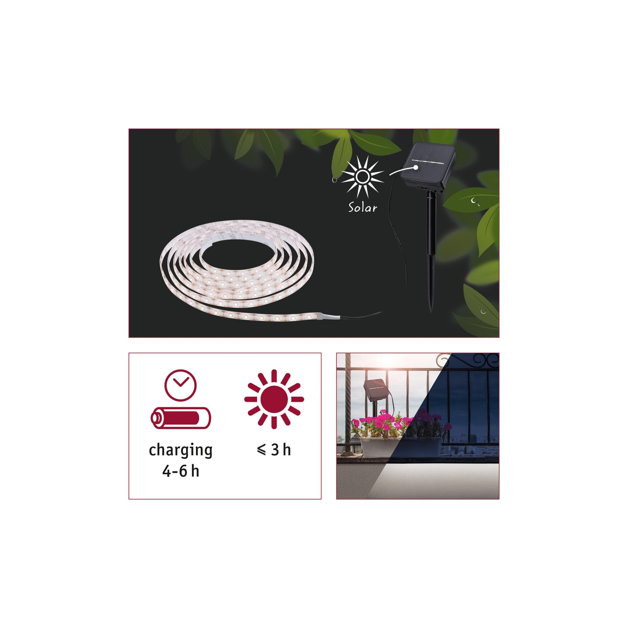 Paulmann 78896 Solar LED-Streifen 3m warmweiß IP44