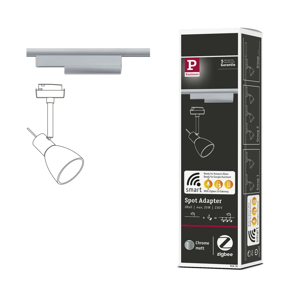 Paulmann URail 95676 Schienenadapter Zigbee 3.0 Chrom matt smart