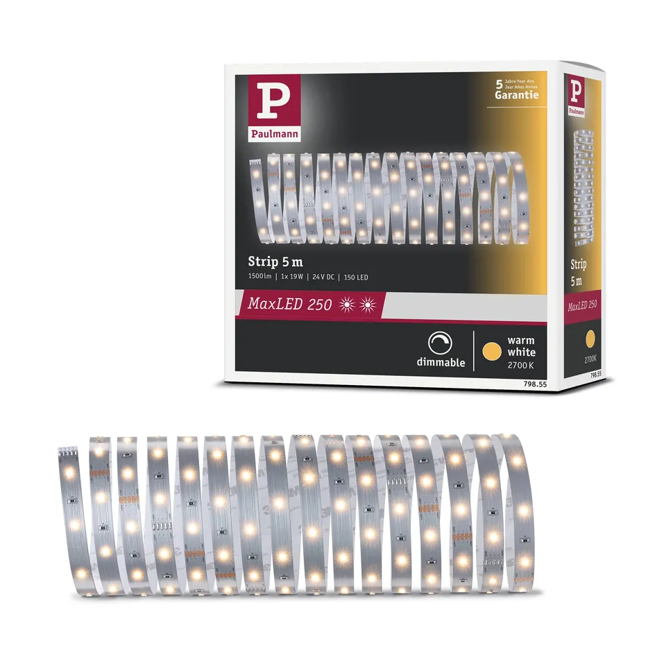 Paulmann MaxLED 250 LED-Strip 5m warmweiß 2700K IP20