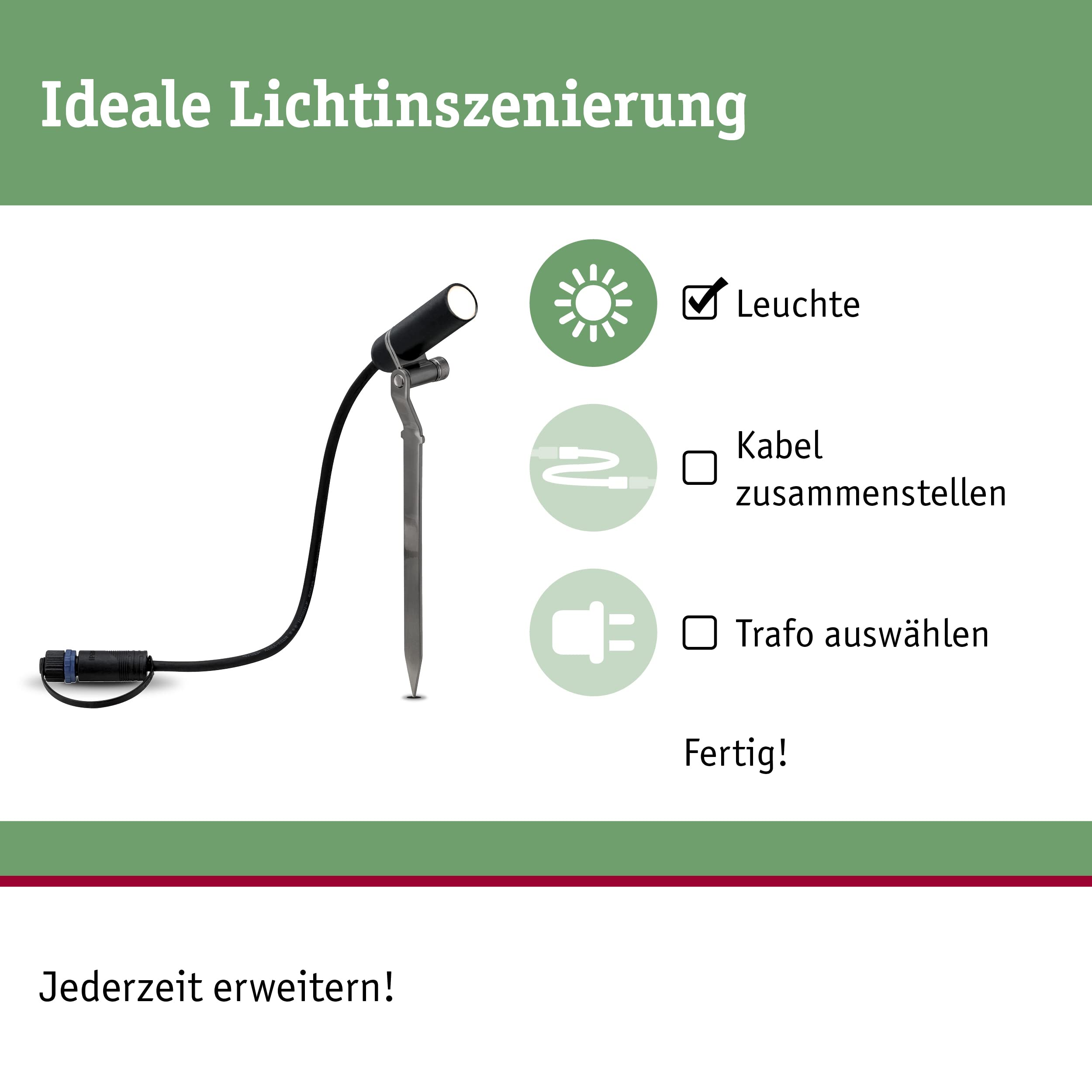 Paulmann Plug&Shine Plantini Spot 3000K anthrazit Ergänzung