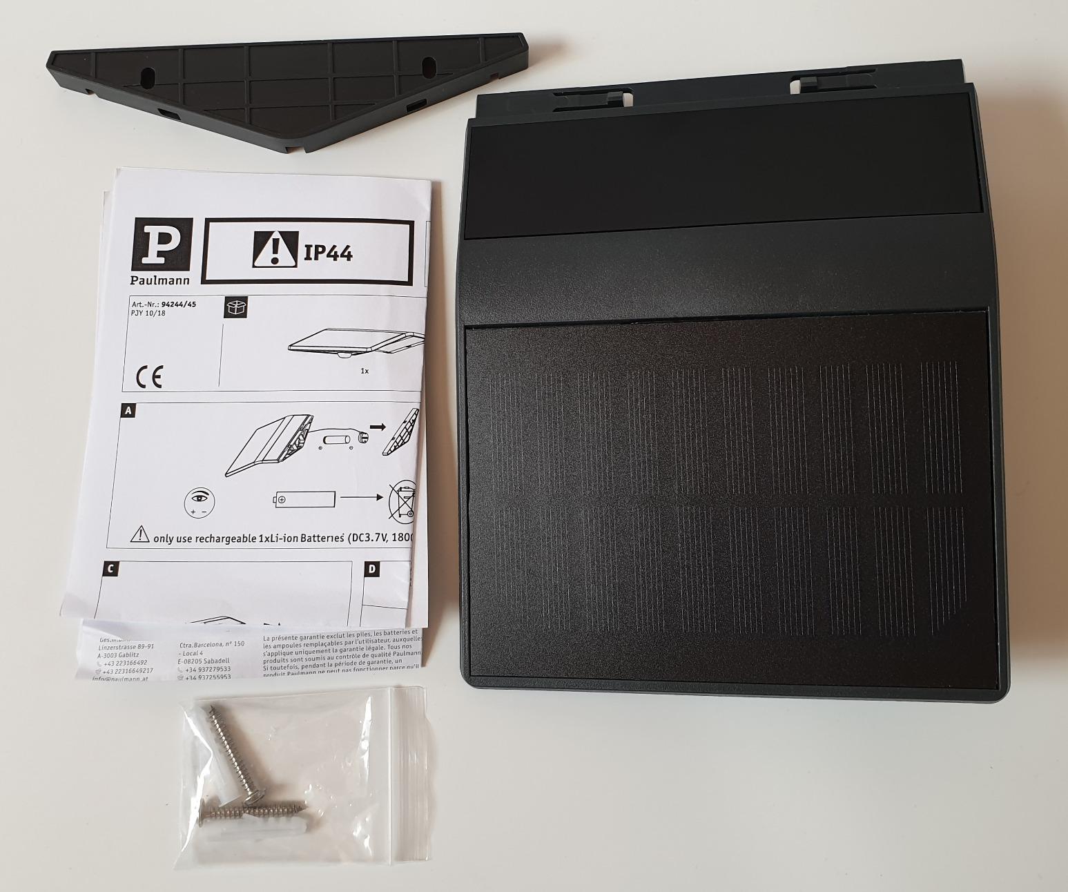 Paulmann Yoko 94245 Solar Wandleuchte Anthrazit warmweiß