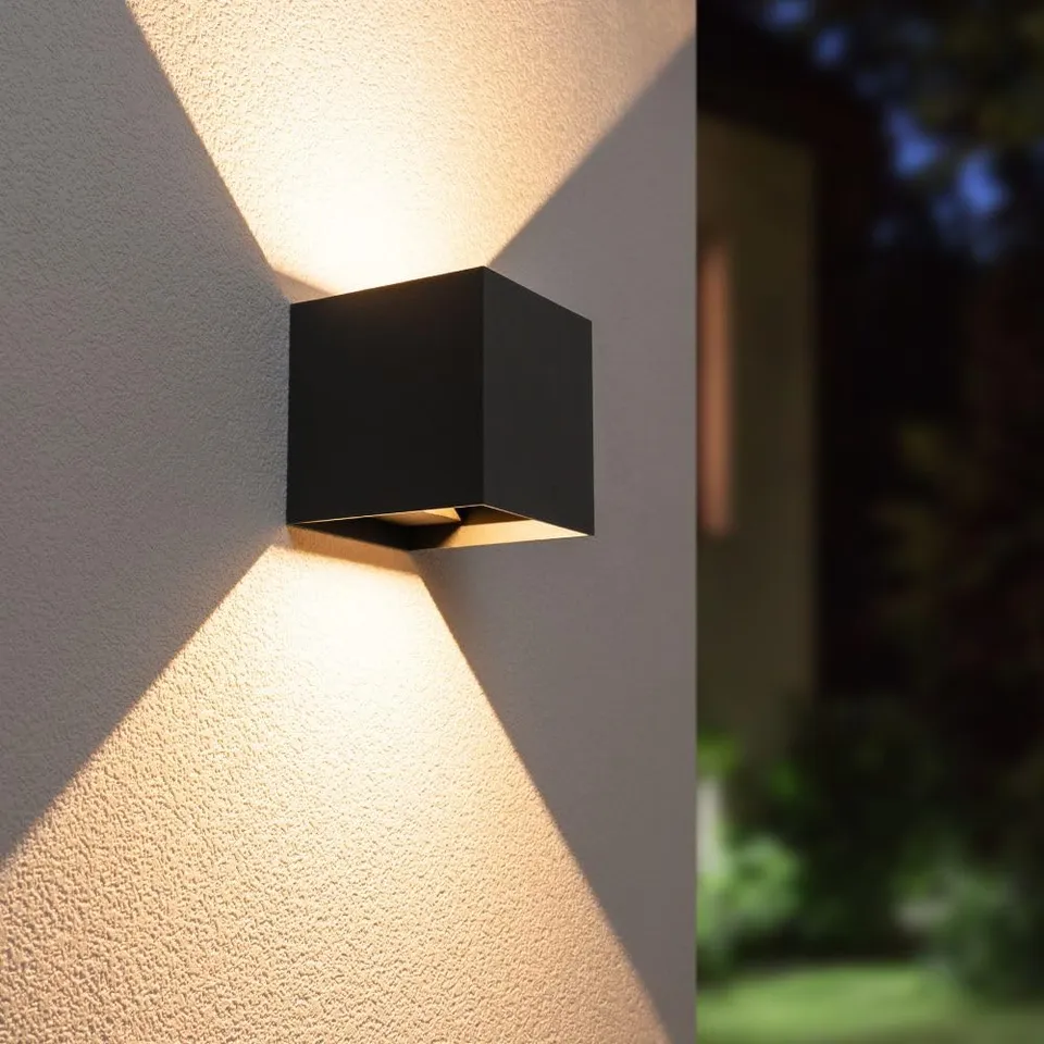 Hoftronic Kansas XL LED Wandleuchte schwarz IP65