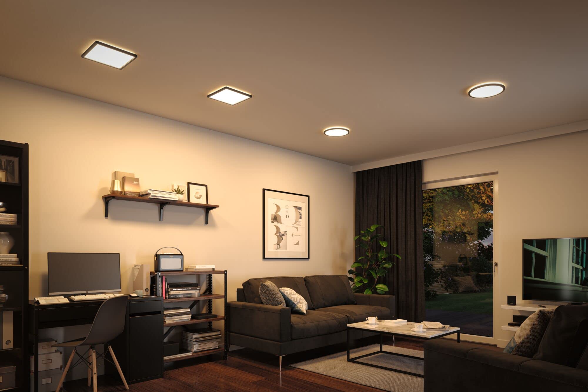 Paulmann Atria Shine 70998 LED-Panel schwarz Ø 293mm 3000K