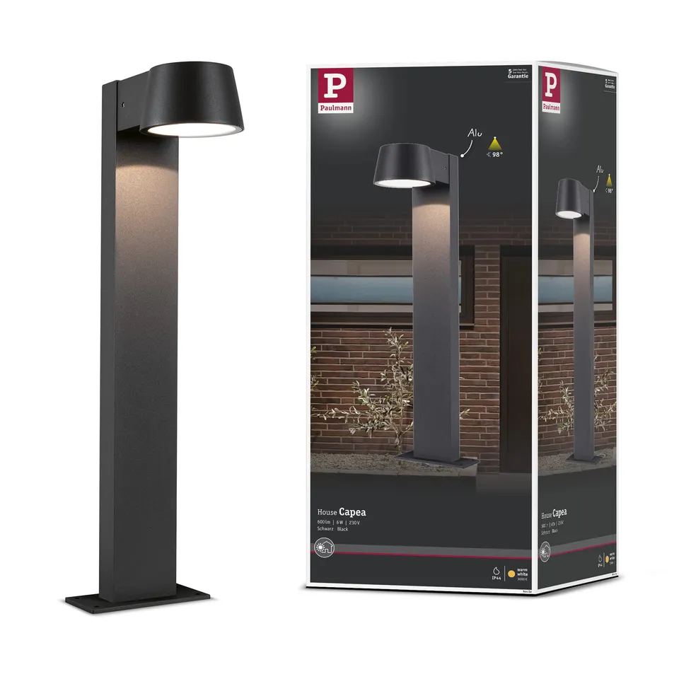 Paulmann Capea 94454 Pollerleuchte 3000K Schwarz IP44