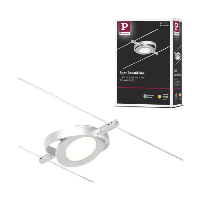 Paulmann Wire RoundMac Seilspot chrom warmweiß