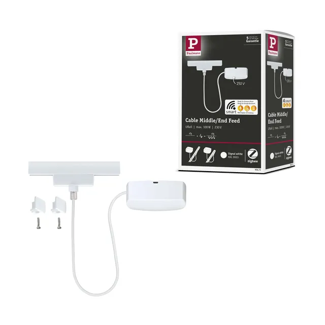 Paulmann URail 95671 Einspeisung Zigbee 3.0 Signalweiß 1m dimmbar