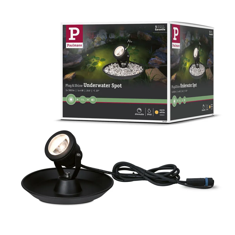 Paulmann Plug & Shine 94209 Teichleuchte IP68 schwarz