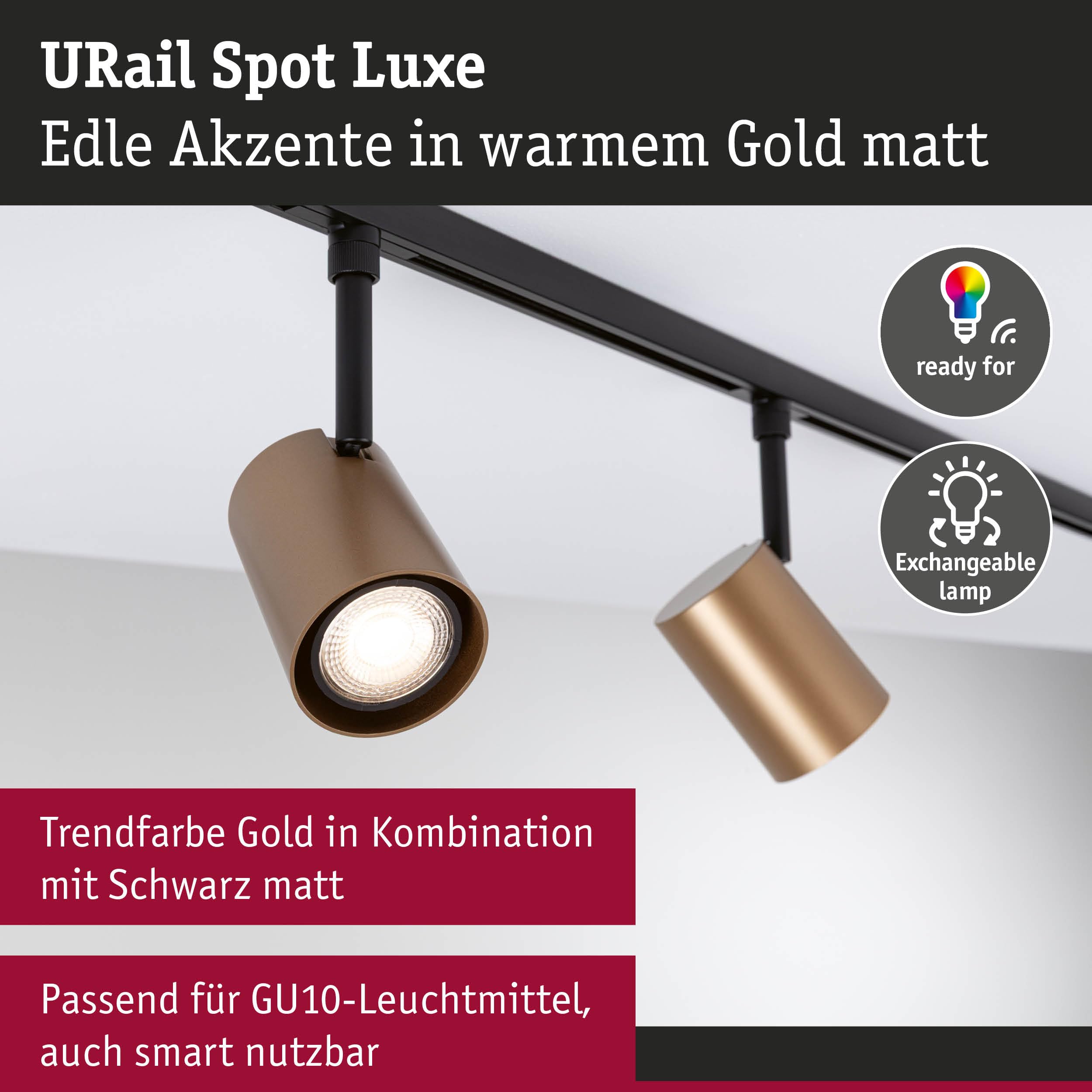 Paulmann URail Luxe 94917 Spot Gold GU10