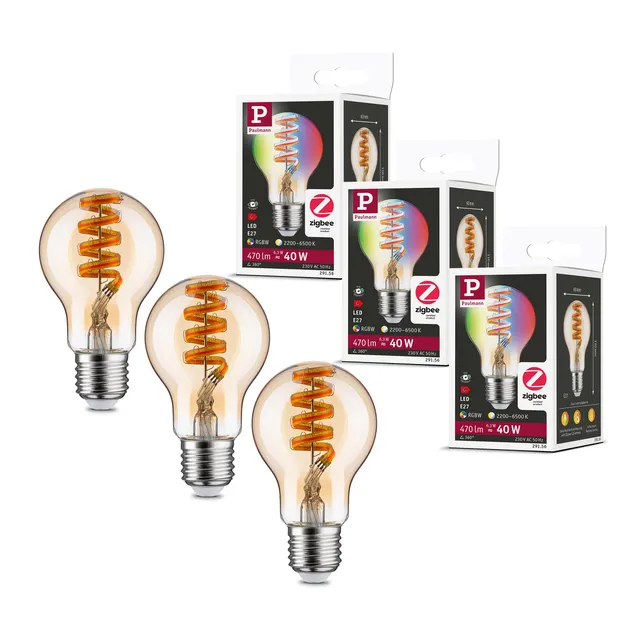 Paulmann Filament 5281 LED Birne E27 5er Set Gold RGBW