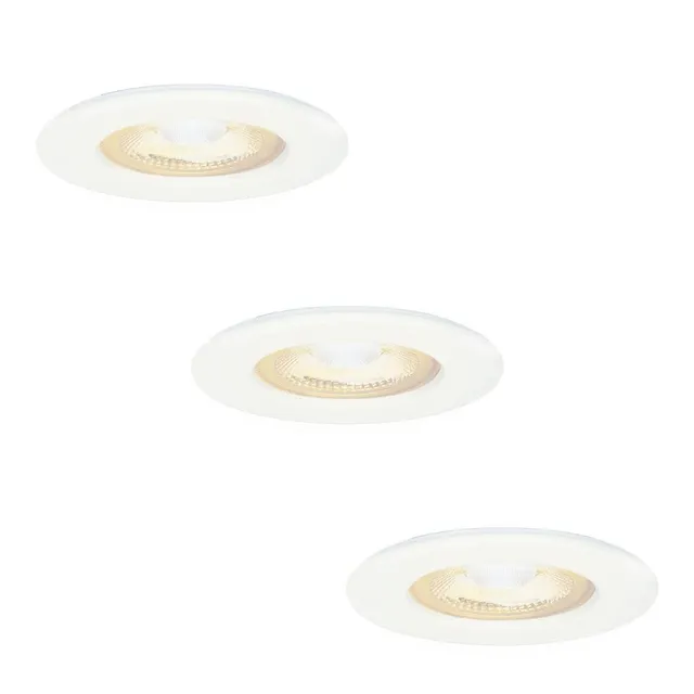 Hoftronic Nola LED-Einbaustrahler weiß 3er-Set IP65