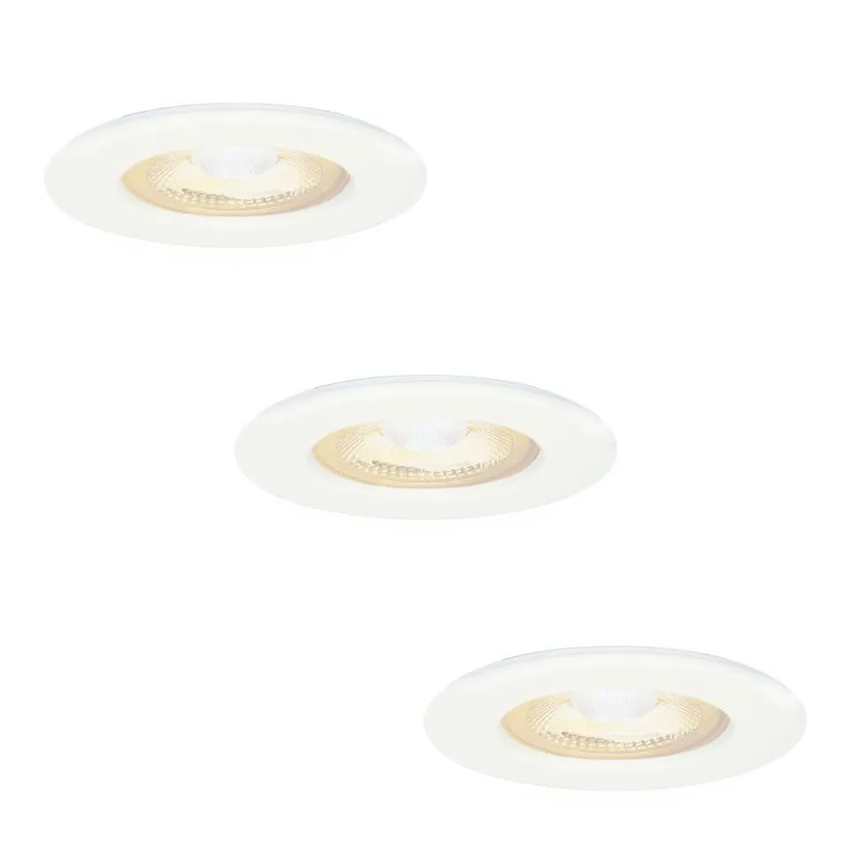 Hoftronic Nola LED-Einbaustrahler weiß 3er-Set IP65