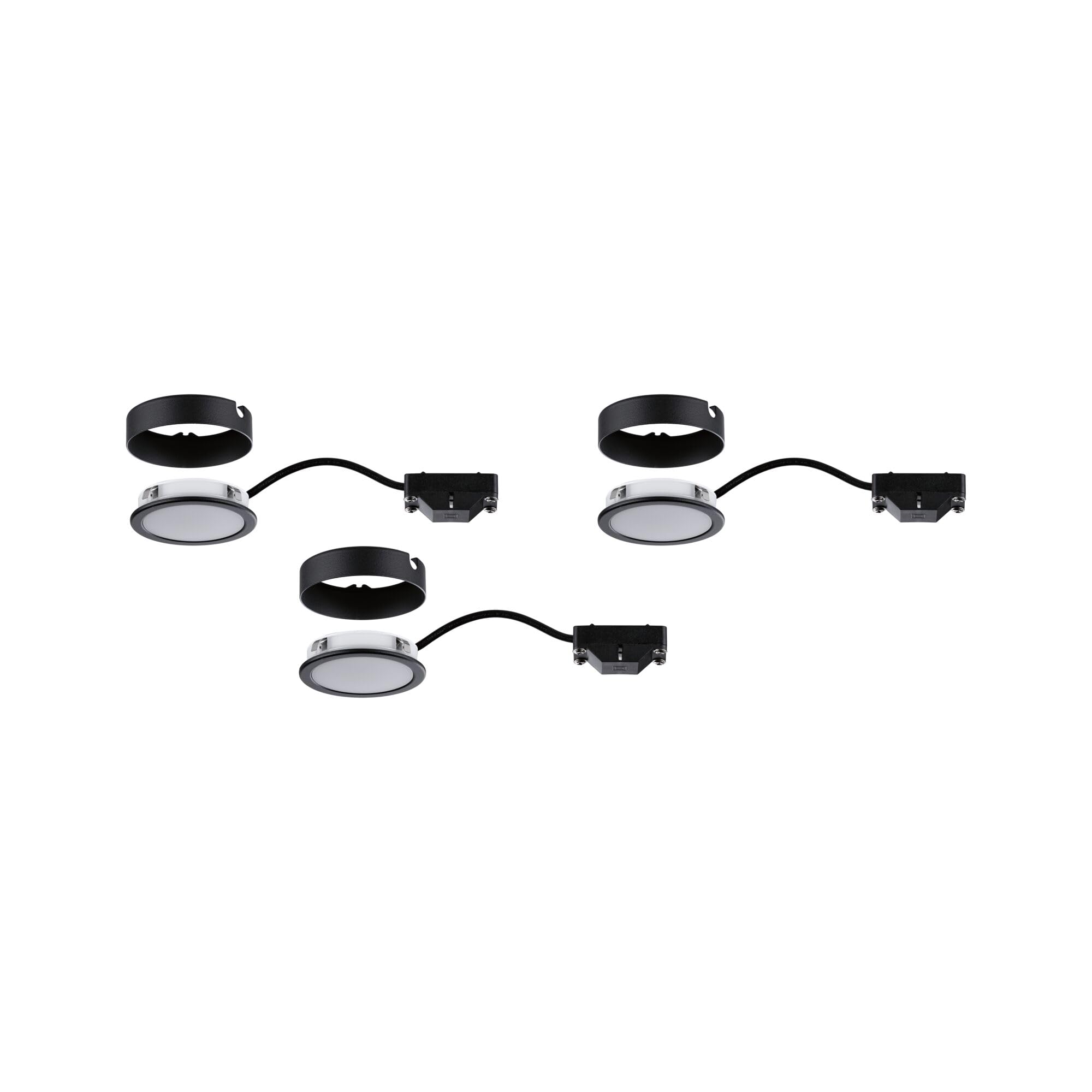 Paulmann Pukk LED-Möbelleuchte 3er-Set schwarz 2700K 210lm