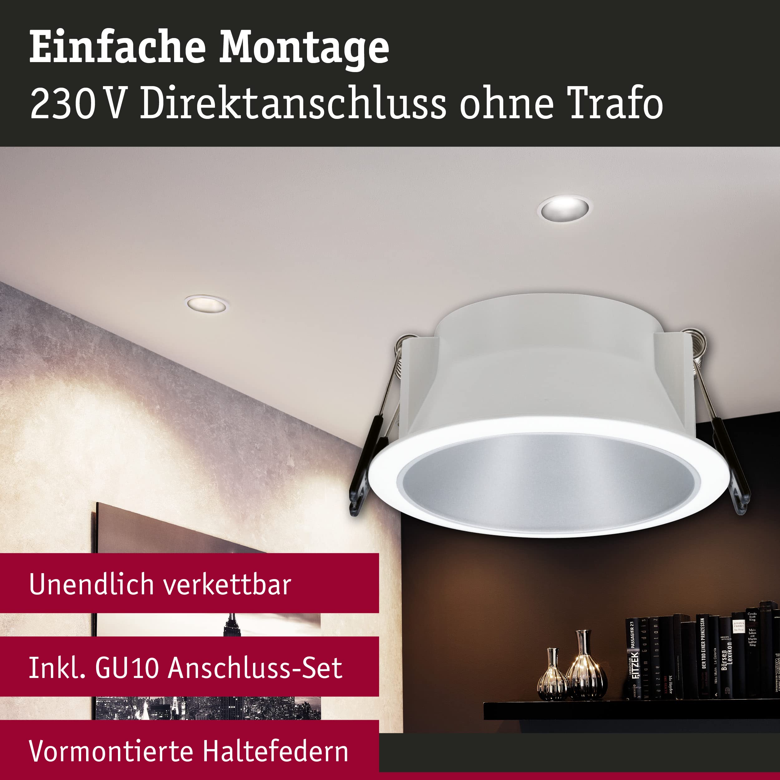 Paulmann Cole 93398 Einbaustrahler GU10 weiß matt rund