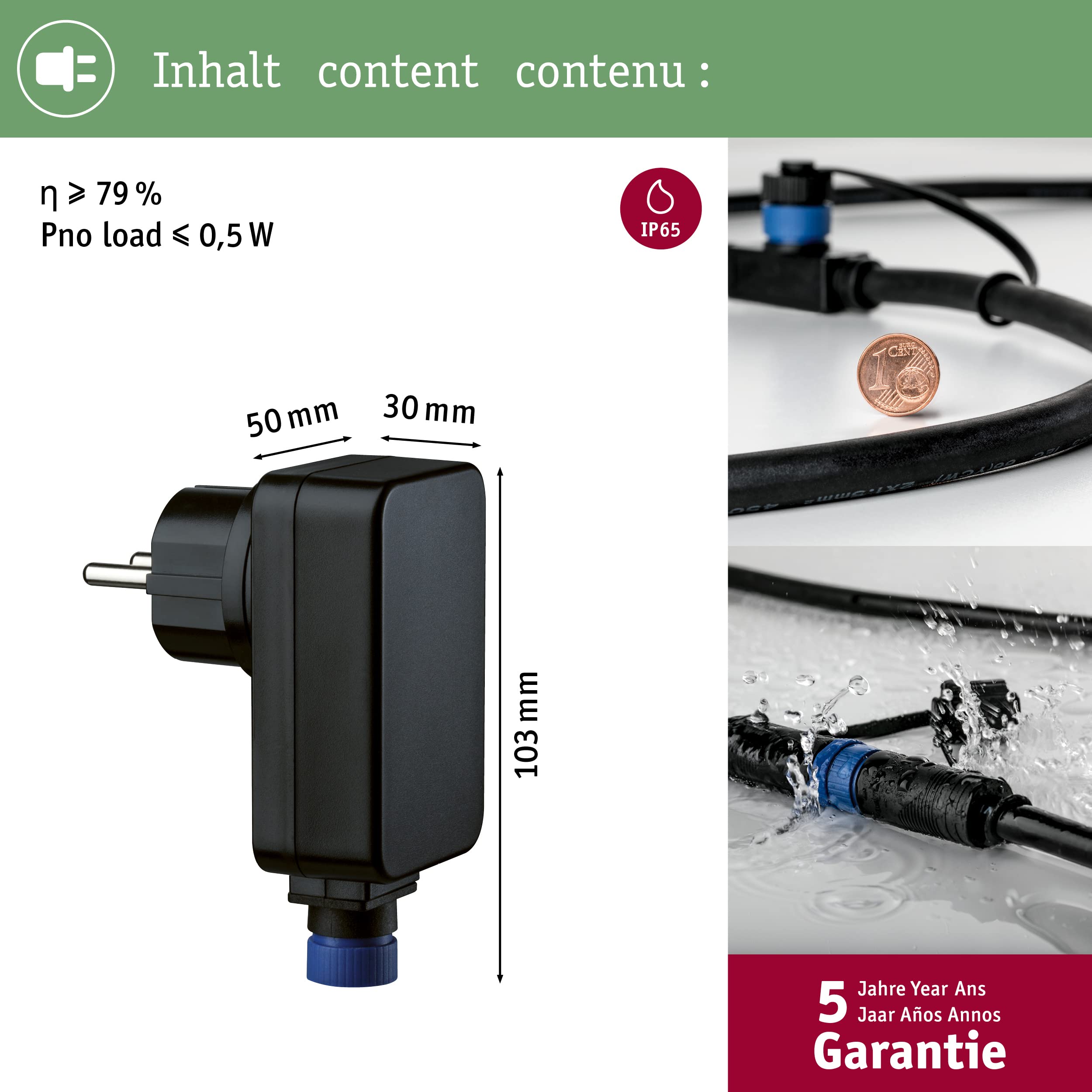 Paulmann Plug & Shine Trafo 98848 Netzteil 21W IP44