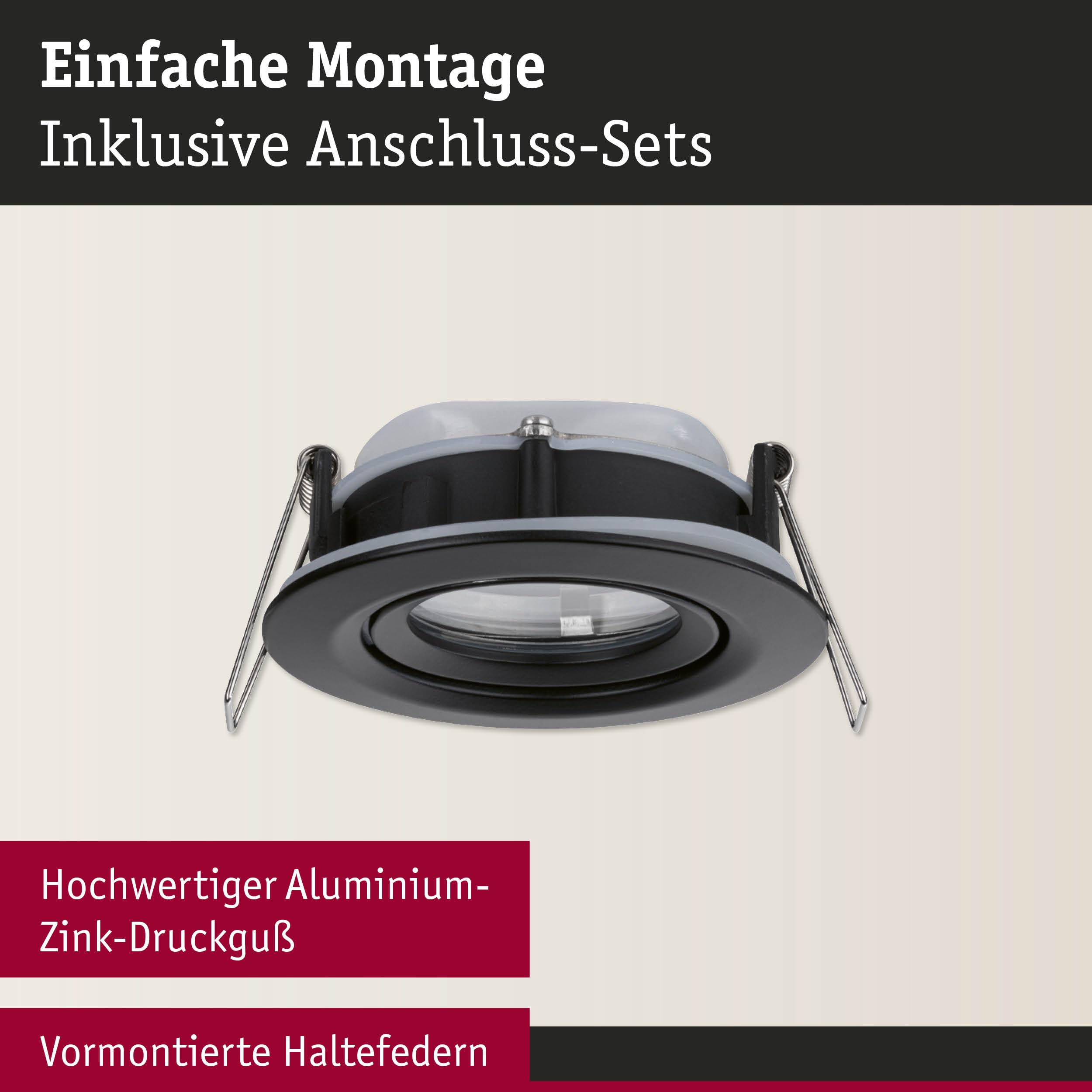 Paulmann Nova Plus 92460 Einbauspot schwarz matt IP65
