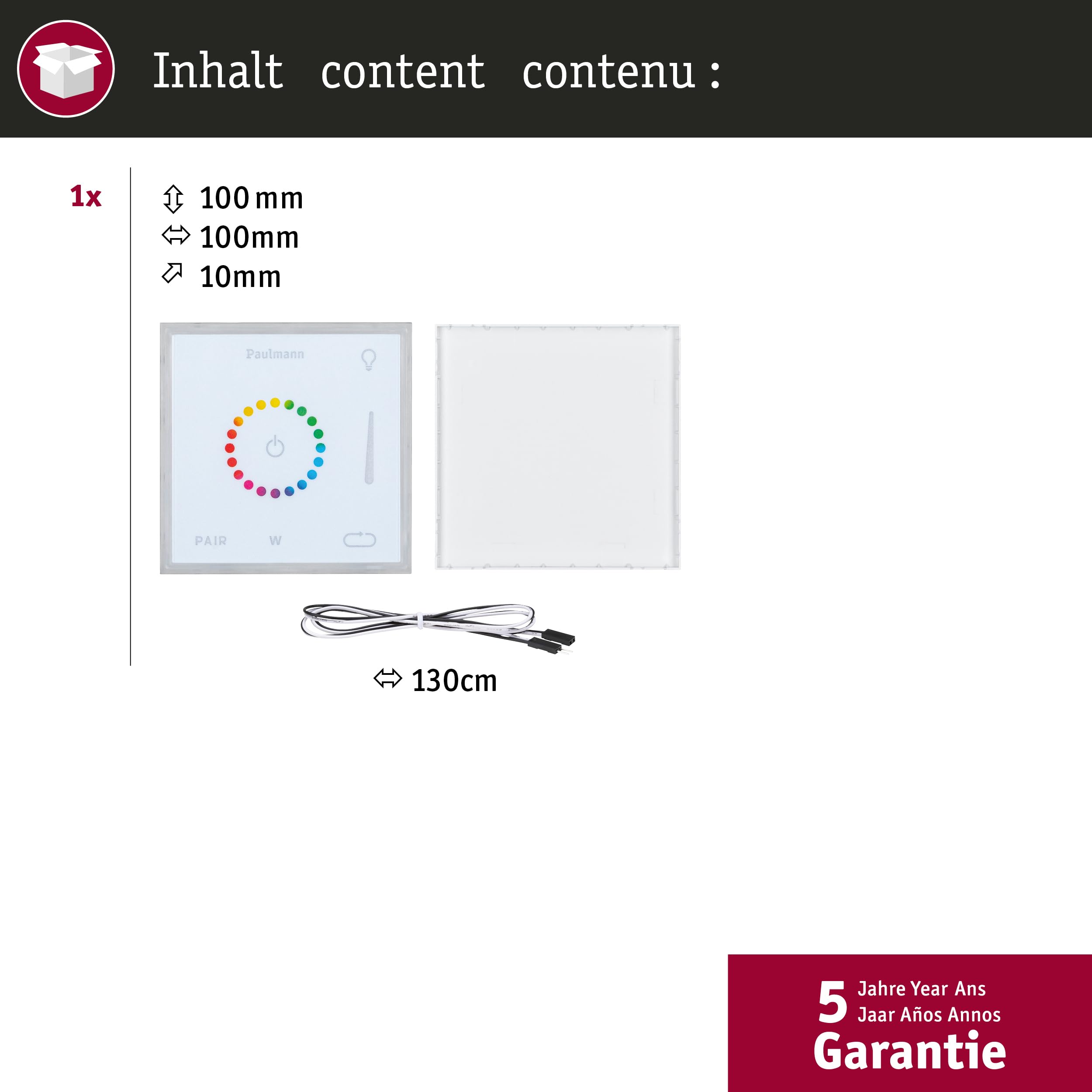 Paulmann LumiTiles Square Touch Modul Zigbee weiß IP44