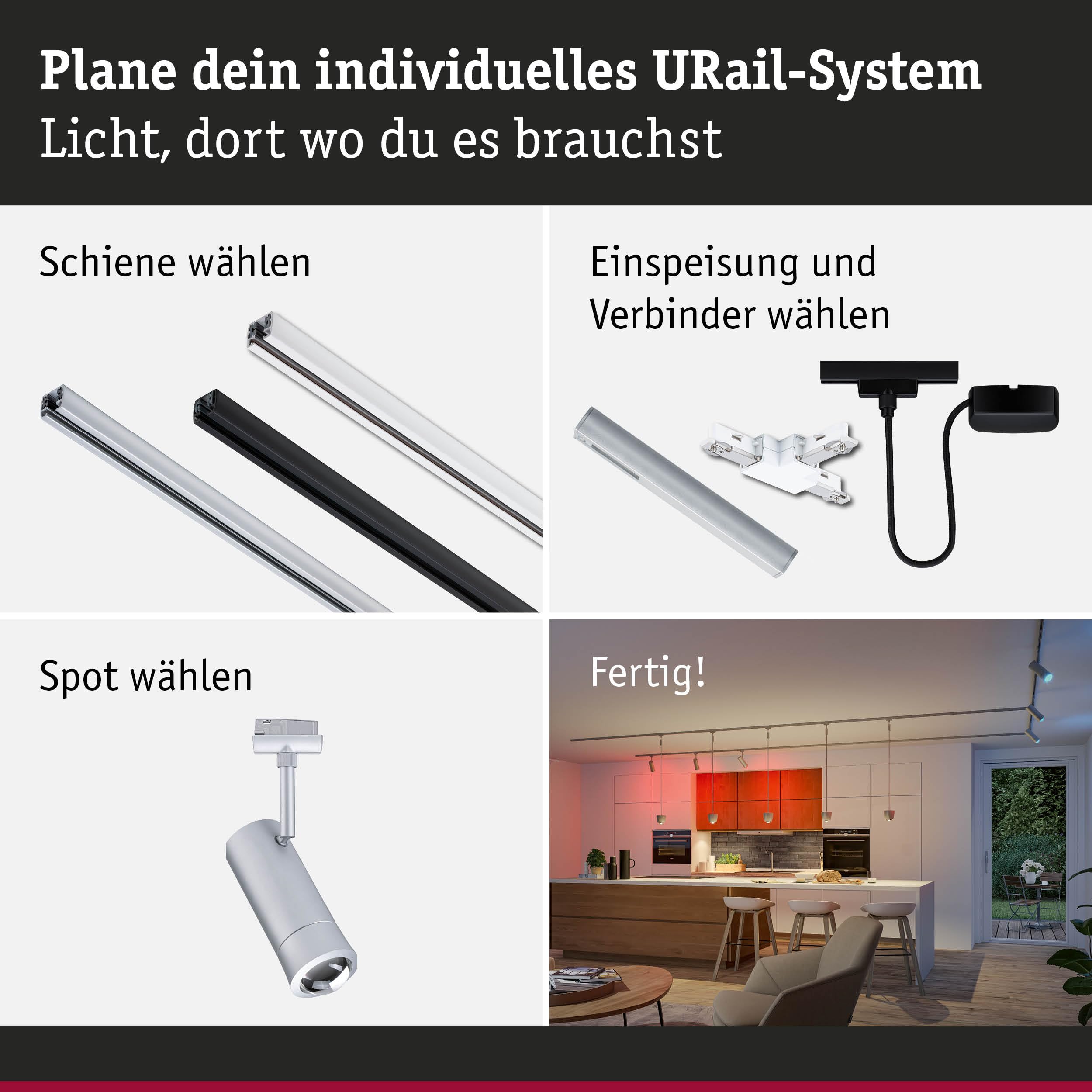 Paulmann URail 95691 Tarie Spot Chrom matt RGBW