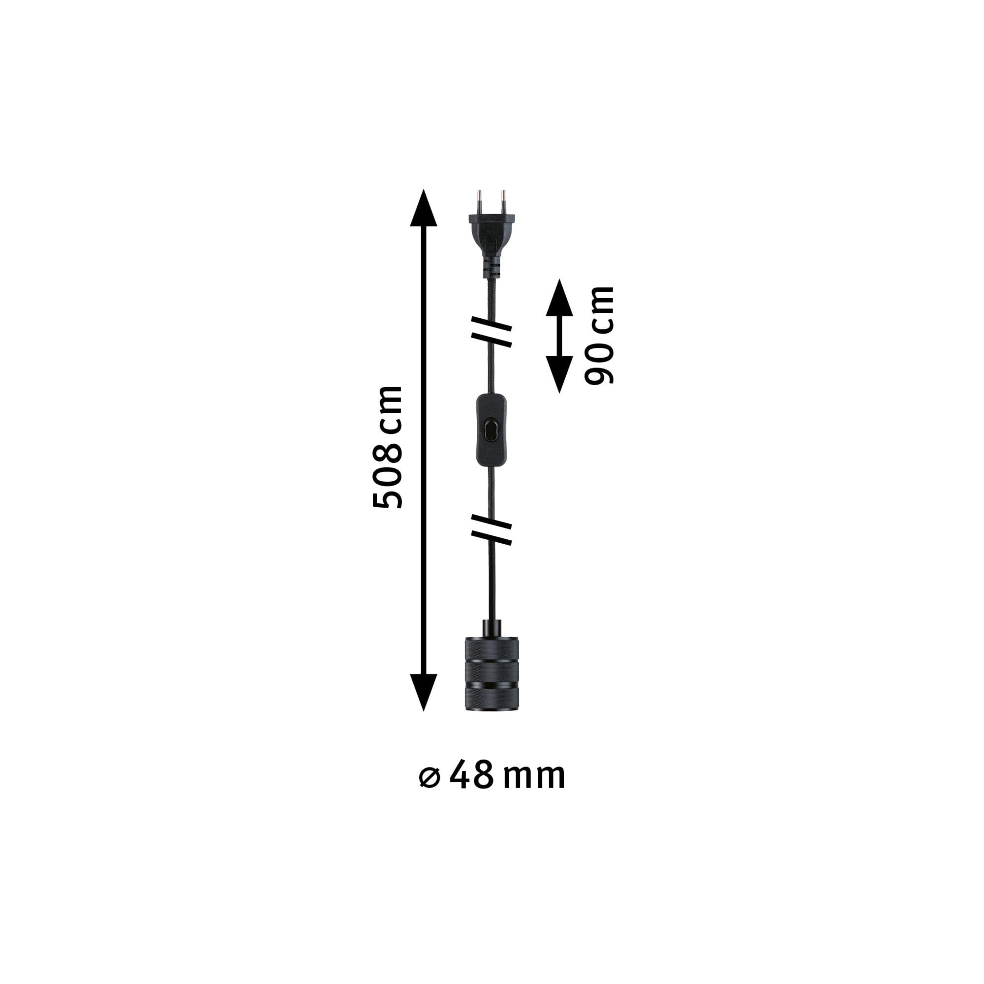 Paulmann Neordic Tilla Pendelleuchte Stecker E27 schwarz