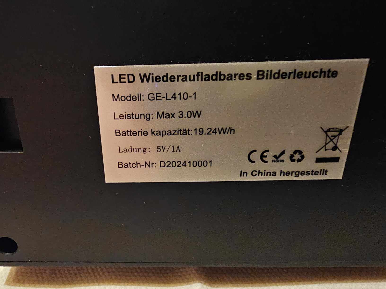 Phonar Bilderleuchte Akku 40cm Fernbedienung dimmbar 3 Modi